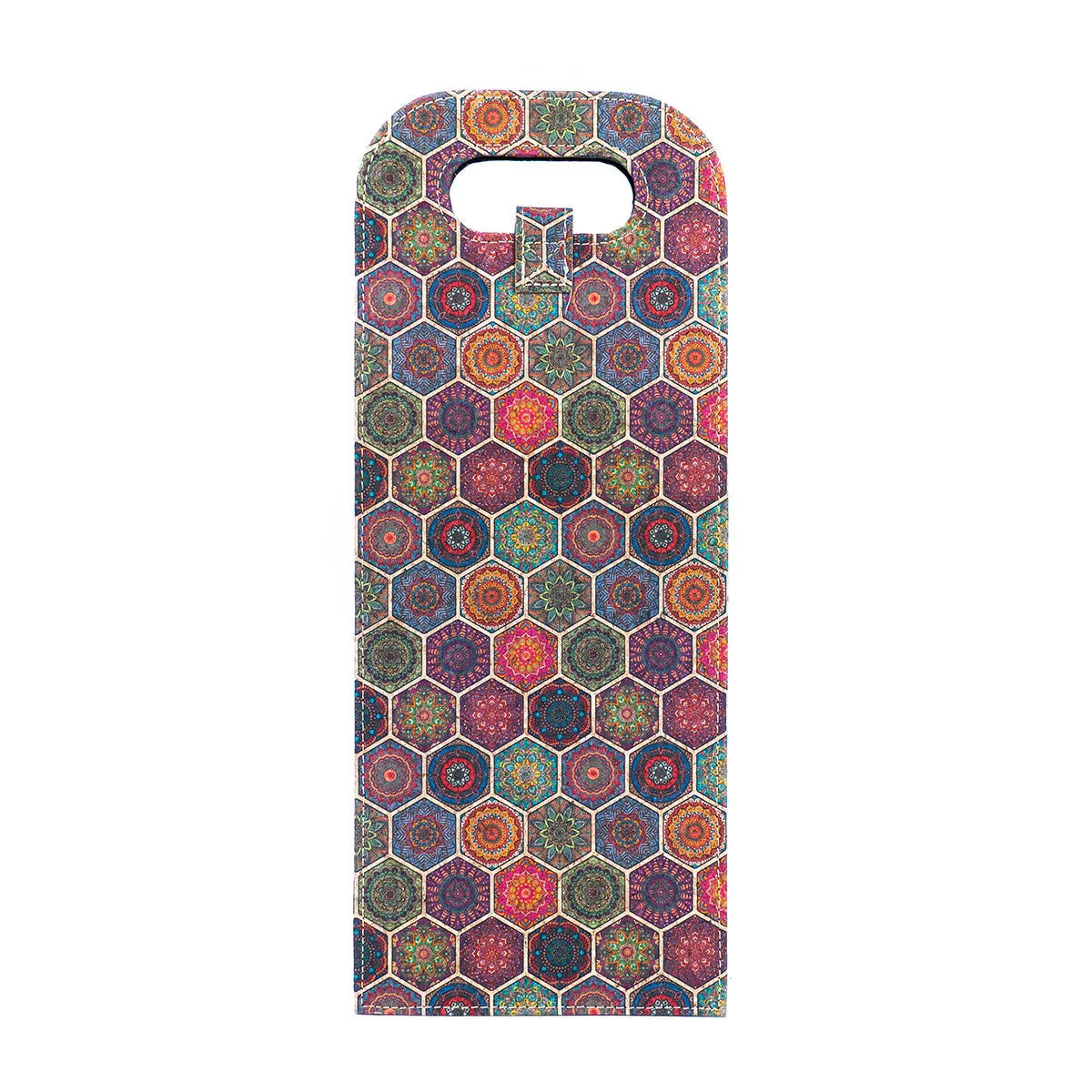 Dual-Bottle Bohemian Cork Wine Carrier and Gift Bag L-911
