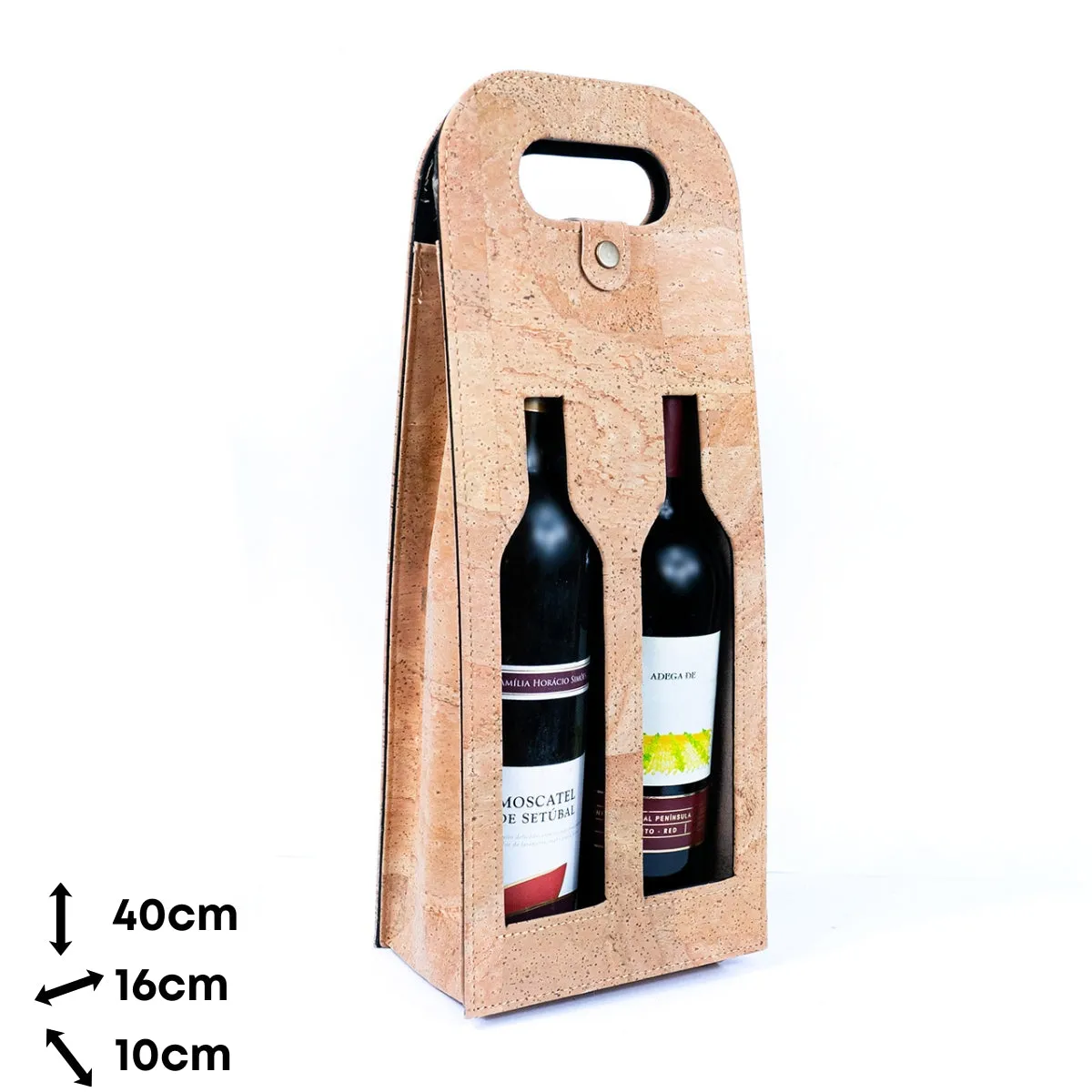 Dual-Bottle Bohemian Cork Wine Carrier and Gift Bag L-911