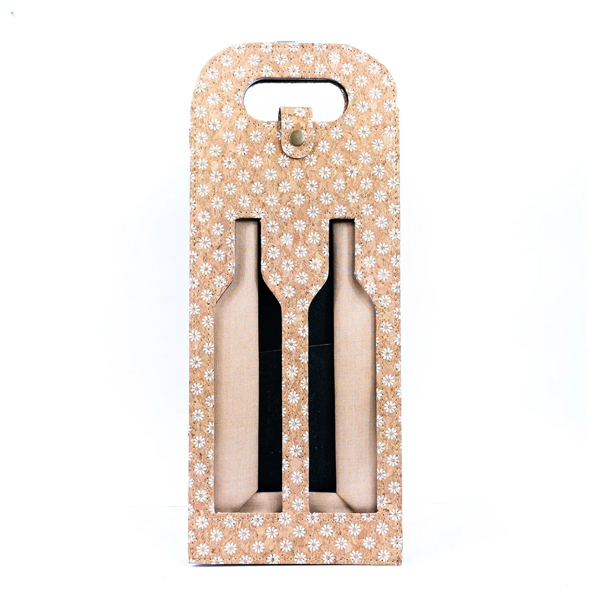 Dual-Bottle Bohemian Cork Wine Carrier and Gift Bag L-911