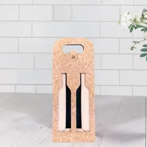 Dual-Bottle Bohemian Cork Wine Carrier and Gift Bag