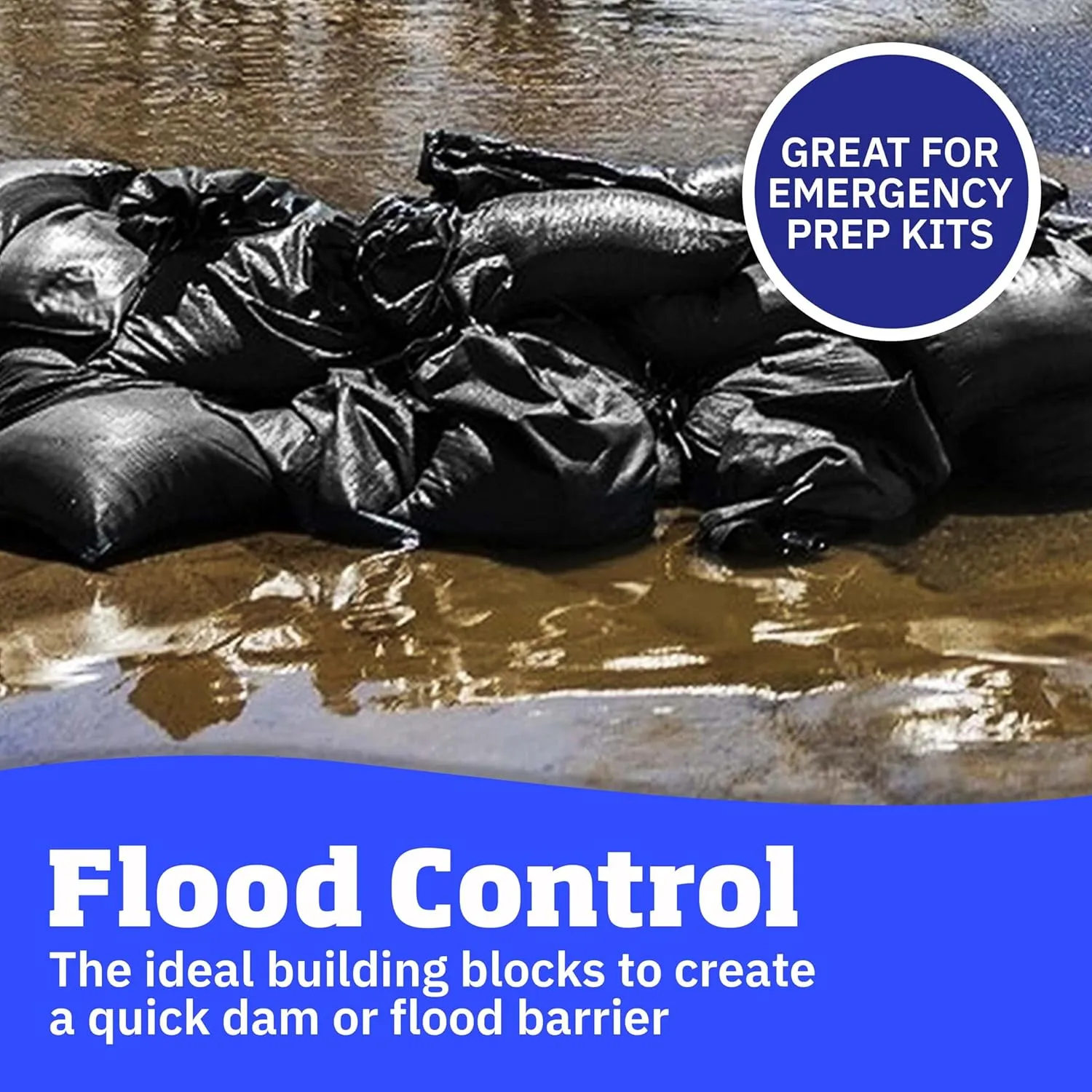 DURASACK Heavy Duty Sand Bags with Tie Strings Empty Woven Polypropylene Sand-Bags for Flood Control with 1600 Hours of UV Protection, 50 lbs Capacity, 14x26 inches, Black, Pack of 50