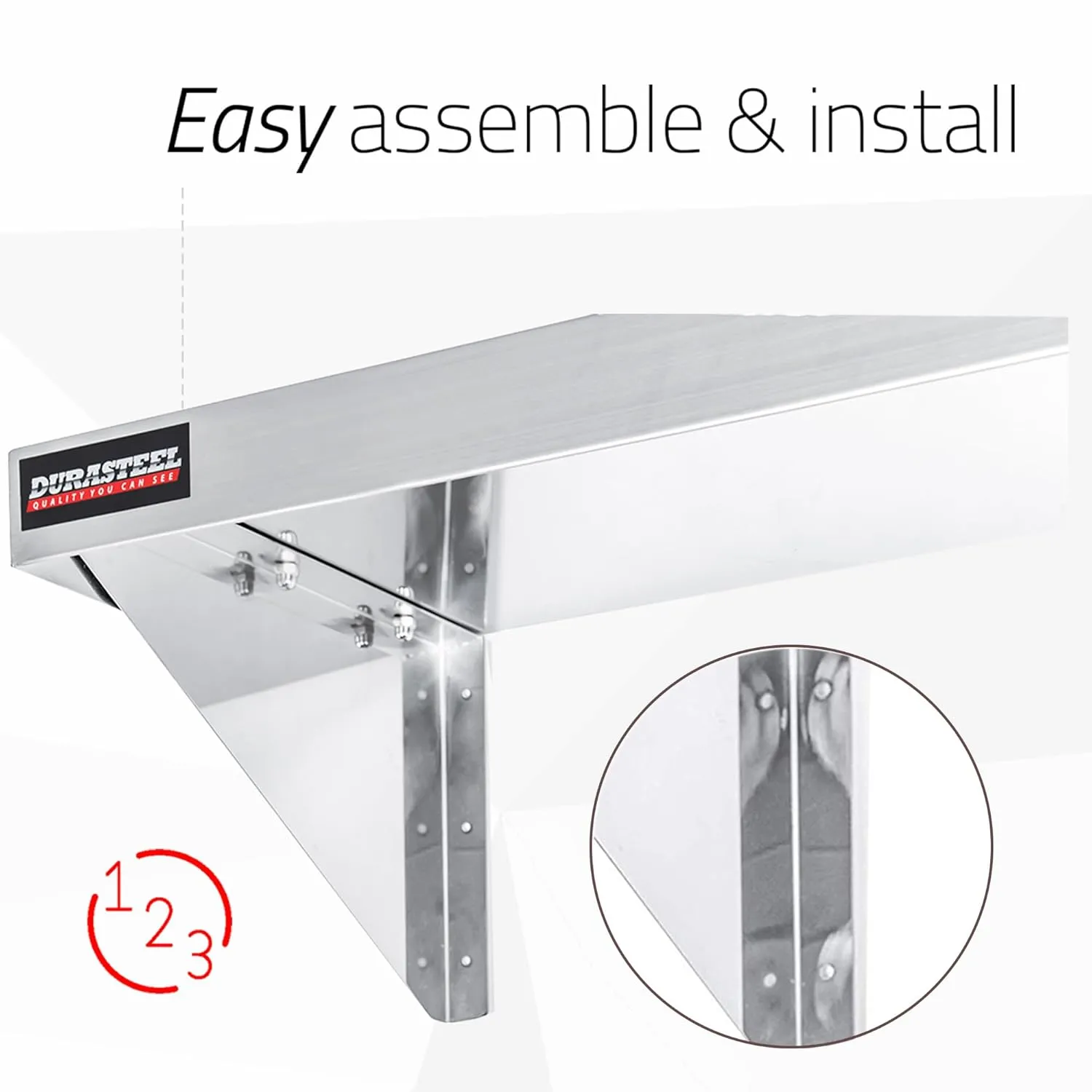 DuraSteel Stainless Steel Wall Shelf - 60" Wide x 12" Deep Commercial Grade - NSF Certified - Industrial Appliance Equipment (Restaurant, Bar, Home, Kitchen, Laundry, Garage and Utility Room)