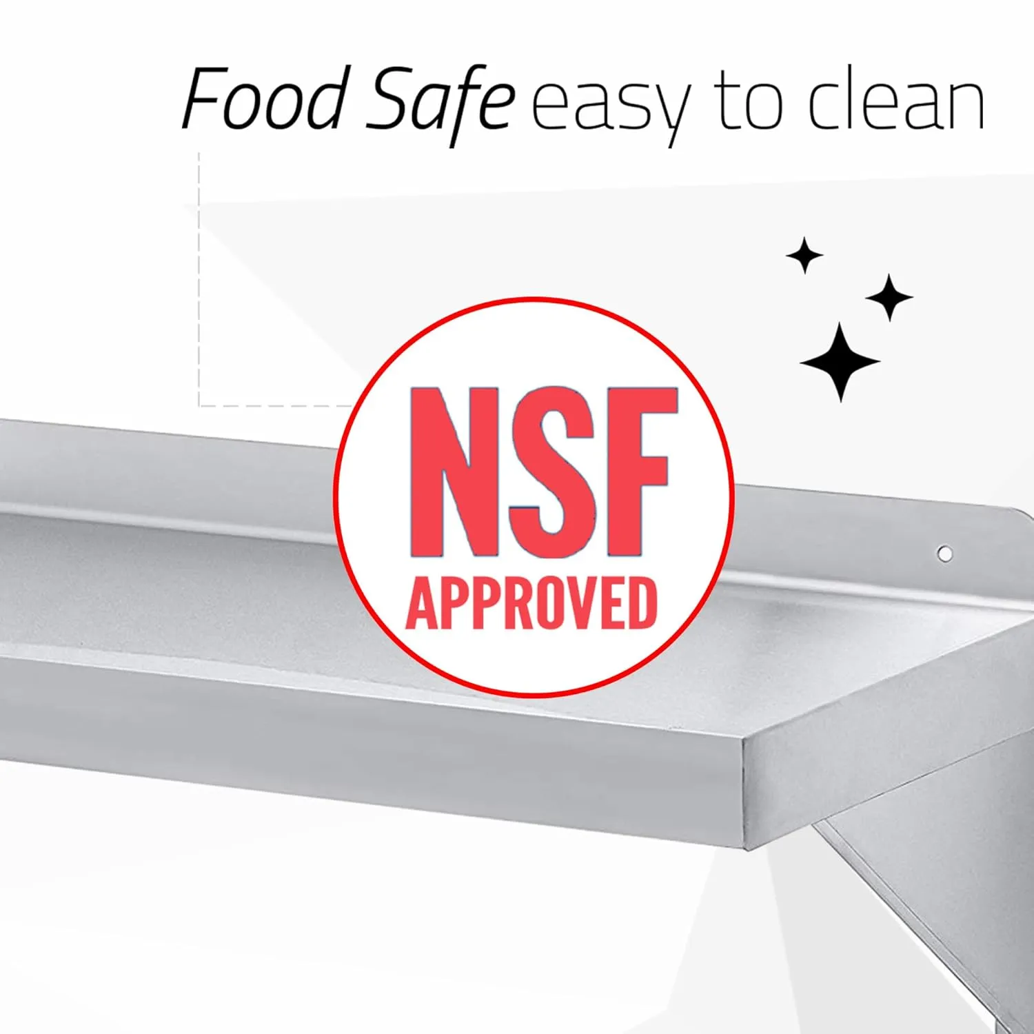 DuraSteel Stainless Steel Wall Shelf - 60" Wide x 12" Deep Commercial Grade - NSF Certified - Industrial Appliance Equipment (Restaurant, Bar, Home, Kitchen, Laundry, Garage and Utility Room)