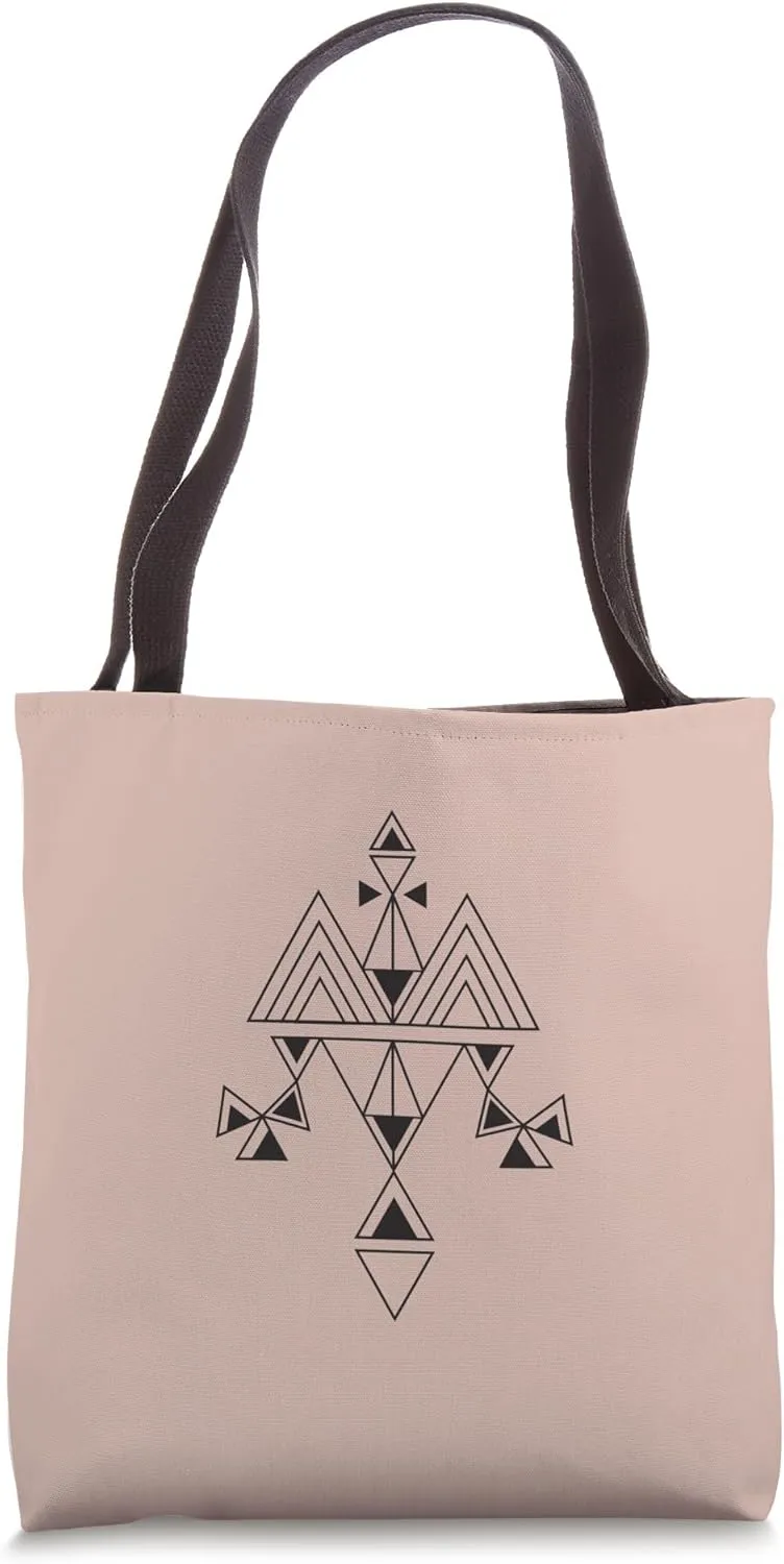Earth Brown Boho-Chic Boho Ethnic Indian Symbol Pastel Tote Bag