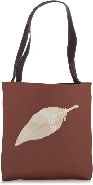 Earth Brown Boho-Chic Boho Feather Design Pastel Tote Bag