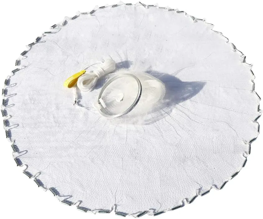 Easy Throw Frisbee Cast Net for Bait | 4ft-6ft Radius with 3/8 or 1/4 inch Mesh | Lead, Zinc, Protective Shell Iron | Professional Grade and Upgraded Material | Throw Style