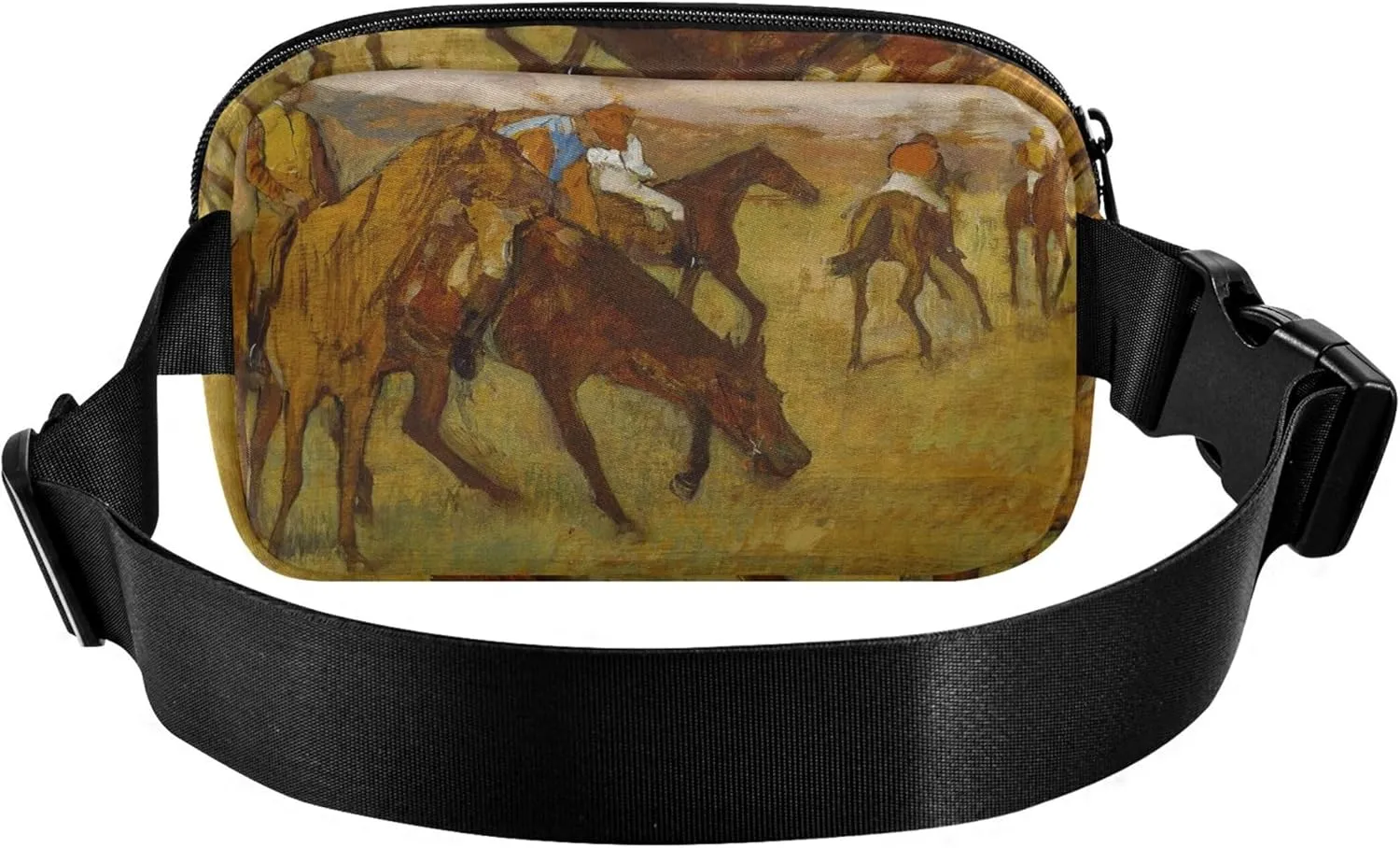 Edgar Degas Prints Jockeys Artwork Waterproof Fanny Packs for Women Hip Bag Belt Purse Pattern Travel Waist Pouch