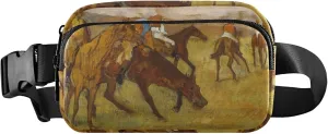 Edgar Degas Prints Jockeys Artwork Waterproof Fanny Packs for Women Hip Bag Belt Purse Pattern Travel Waist Pouch