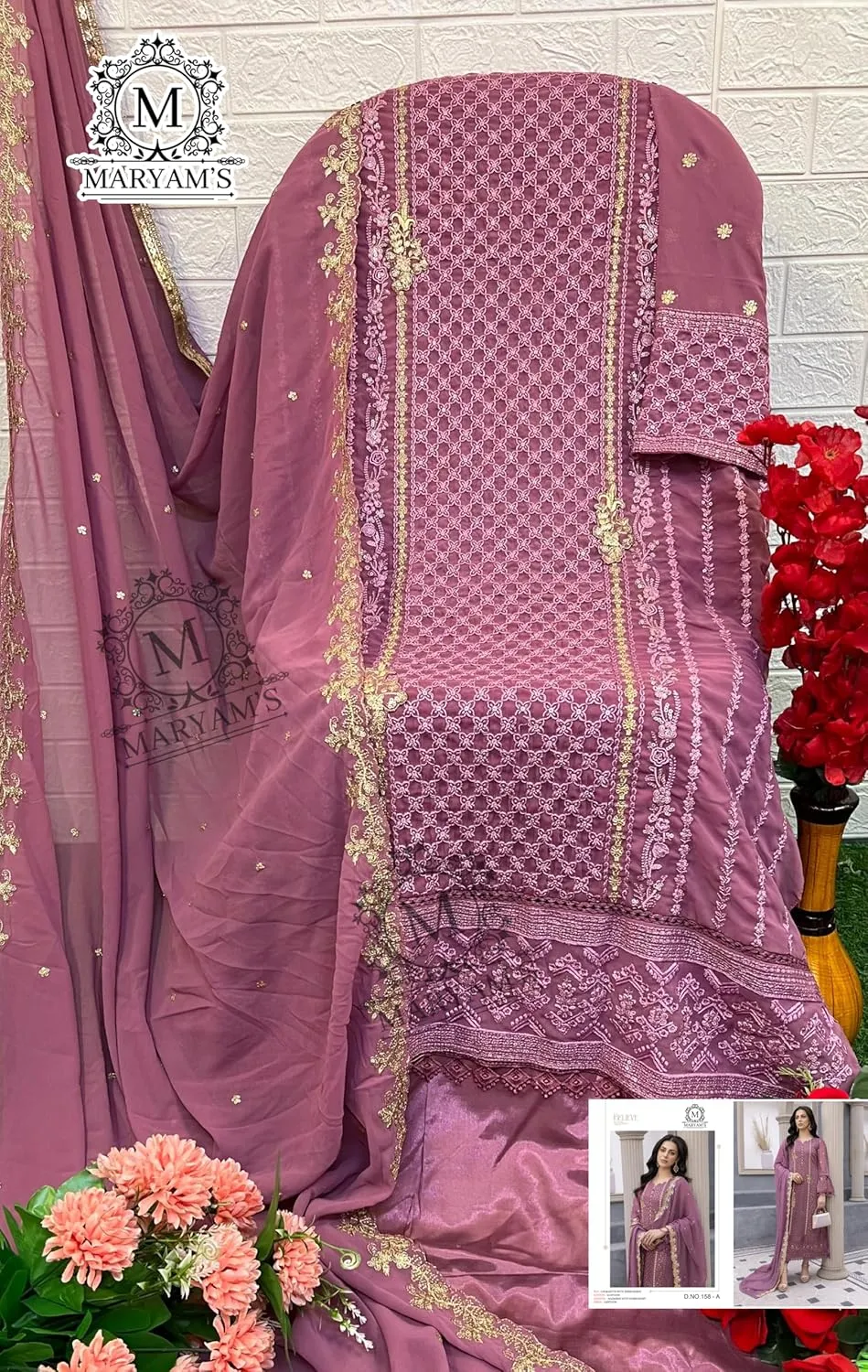 Eid festival Indian Salwar Kameez Pakistani suit ready to wear embroidered plus size for women (k158)