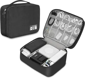Electronic Organizer Travel Universal Cable Organizer Electronics Accessories Bag for Cable, Charger, Phone, USB, SD Card,1Pack