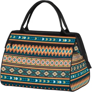 Ethnic Abstract Boho Bohemian Weekender Overnight Bag for Women Waterproof Carry On Travel Duffle Bags with Pocket Lightweight Sports Gym Tote Bag Large Luggage Workout Personal Item Hospital Bags