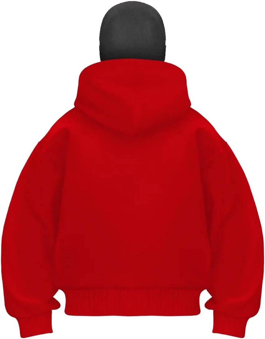 EUDOLAH Balaclava Jacket Zip Up Fashion Double Layer Hoodie Hip Hop Outerwear Jacket Y2K Clothing for Men and Women