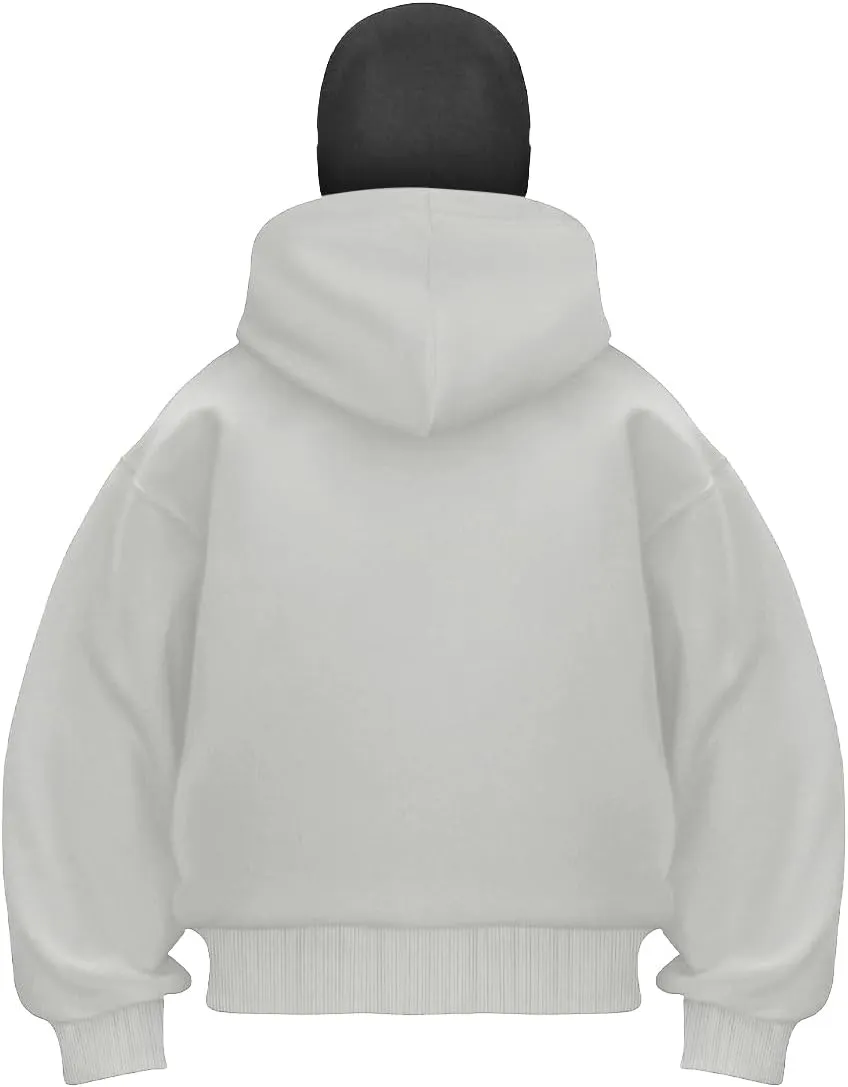 EUDOLAH Balaclava Jacket Zip Up Fashion Double Layer Hoodie Hip Hop Outerwear Jacket Y2K Clothing for Men and Women