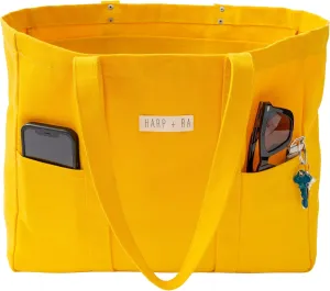 Extra Large Canvas Tote Bag - Utility with 2 Front Pockets and Laptop Sleeve, heavy duty everyday tote