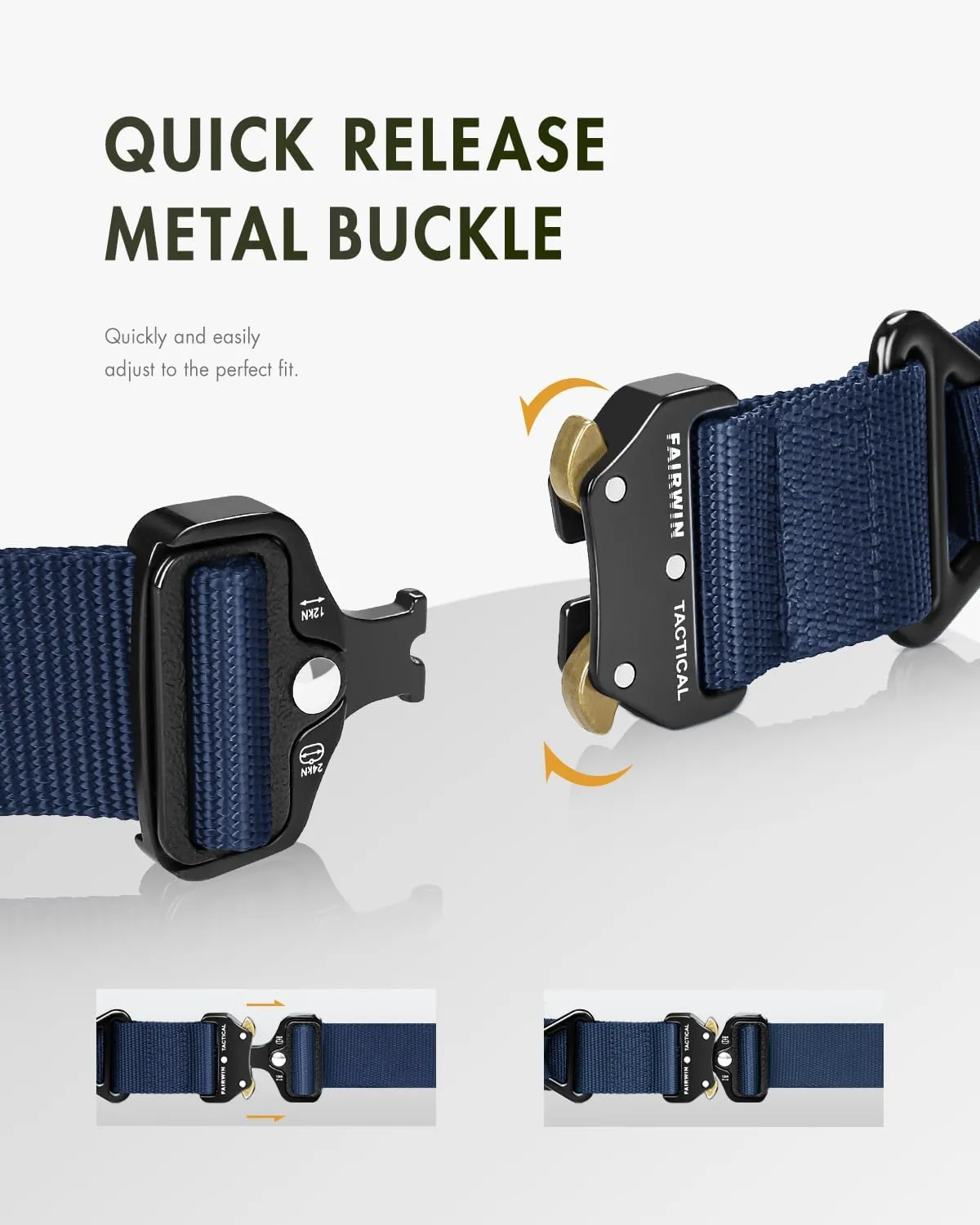 FAIRWIN Men's Tactical Belt, Rigger Belt, Utility Nylon Web Waist Work Belt for Men with V-ring Quick-Release Buckle