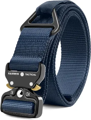 FAIRWIN Men's Tactical Belt, Rigger Belt, Utility Nylon Web Waist Work Belt for Men with V-ring Quick-Release Buckle