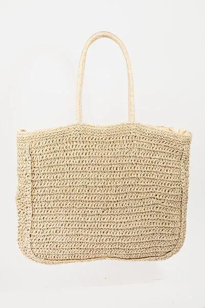 Fame Bohemian Vibe Flower Braided Tote Bag