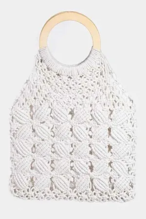 Fame Intelligent Wooden Cost-effective Bag Braided Handle Boho Top