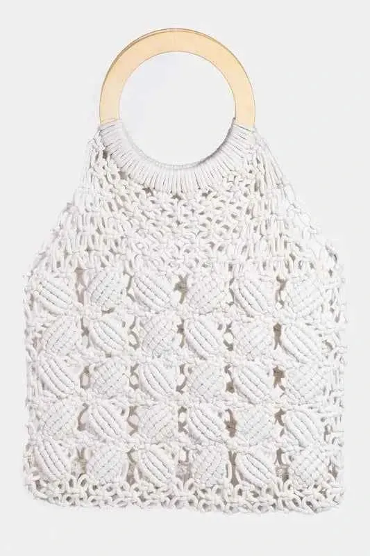 Fame Intelligent Wooden Cost-effective Bag Braided Handle Boho Top