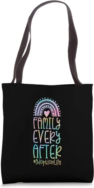Family Every After Adoption Life Bohemian Rainbow Tote Bag