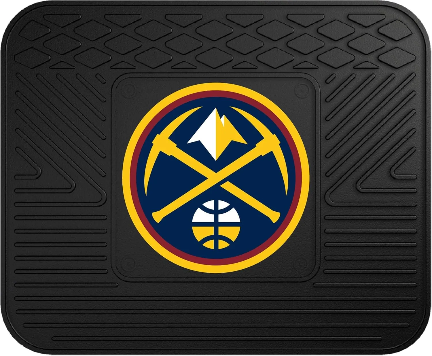 FANMATS 10023 Denver Nuggets Back Row Utility Car Mat - 1 Piece - 14in. x 17in., All Weather Protection, Universal Fit, Molded Team Logo