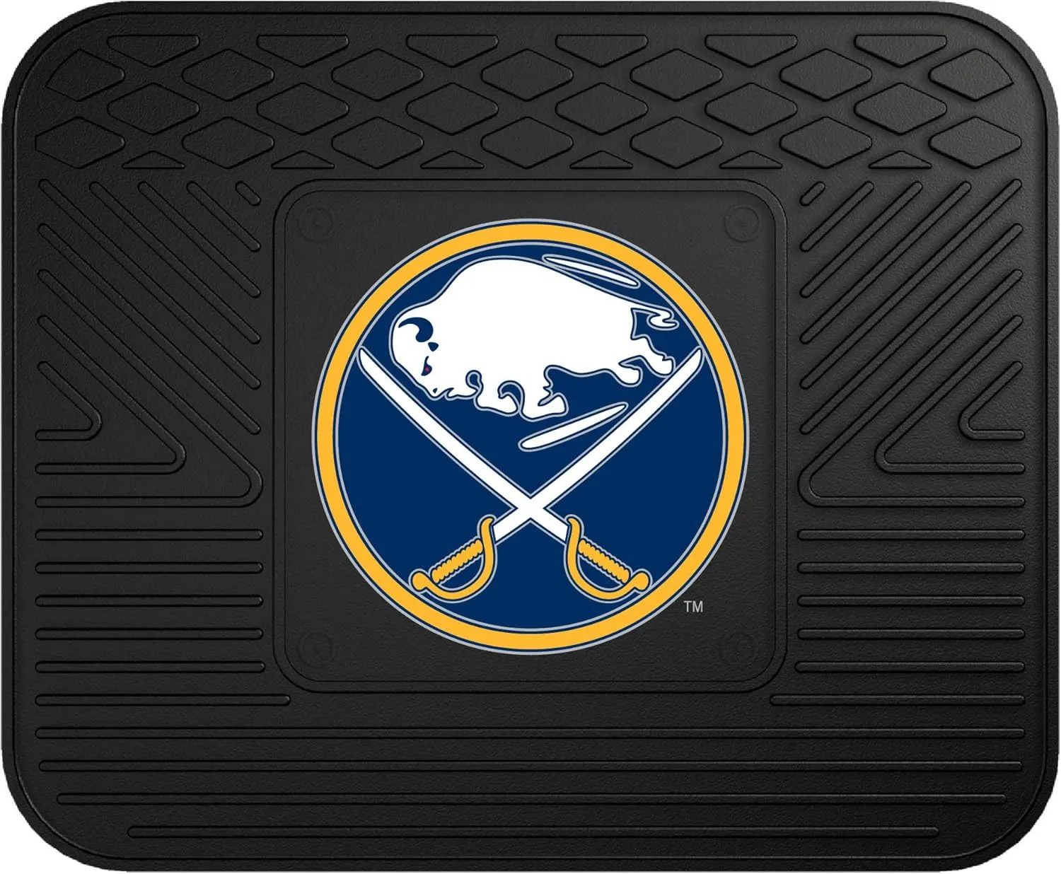 FANMATS 10761 Buffalo Sabres Back Row Utility Car Mat - 1 Piece - 14in. x 17in., All Weather Protection, Universal Fit, Molded Team Logo