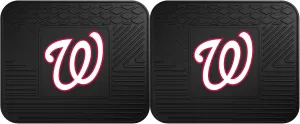 FANMATS 12347 MLB Washington Nationals Back Row Utility Car Mats - 2 Piece Set, 14in. x 17in., All Weather Protection, Universal Fit, Deep Resevoir Design, Molded Team Logo