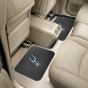 FANMATS 12388 NBA San Antonio Spurs Back Row Utility Car Mats - 2 Piece Set, 14in. x 17in., All Weather Protection, Universal Fit, Deep Resevoir Design, Molded Team Logo