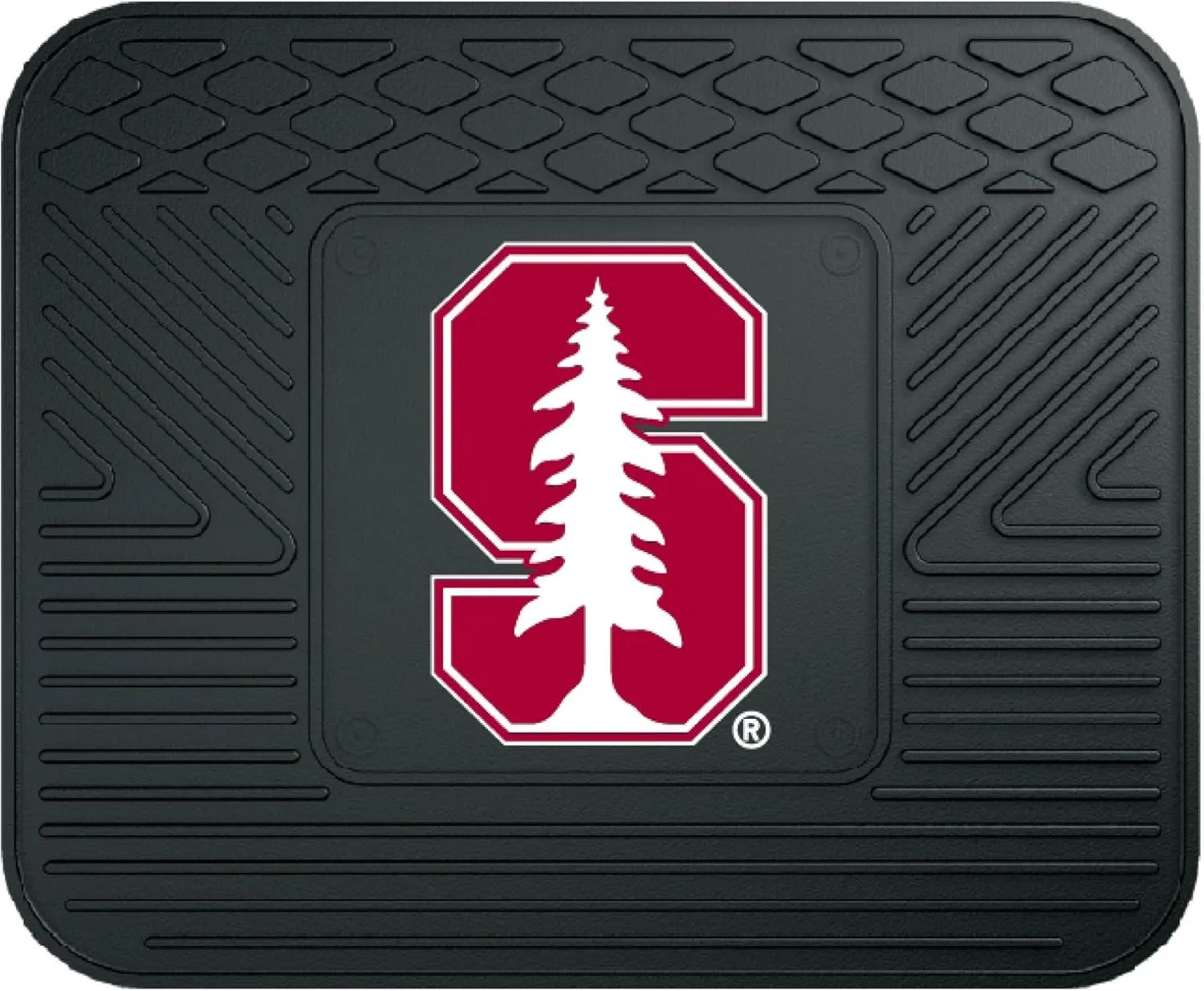 FANMATS 12658 Stanford Cardinal Back Row Utility Car Mat - 1 Piece - 14in. x 17in., All Weather Protection, Universal Fit, Molded Team Logo