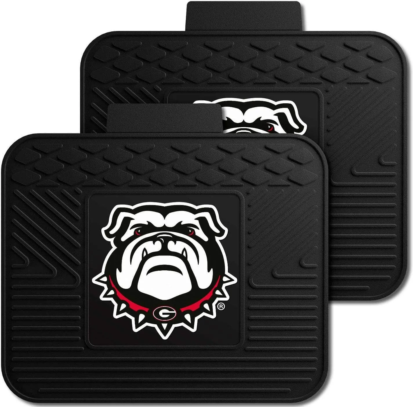 FANMATS 41897 University of Georgia 2 Utility Mats for Rear Seats | Black | 14"x17" | Bulldog Head Logo