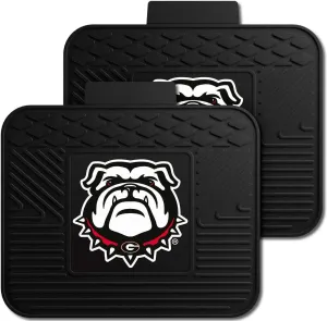 FANMATS 41897 University of Georgia 2 Utility Mats for Rear Seats | Black | 14"x17" | Bulldog Head Logo