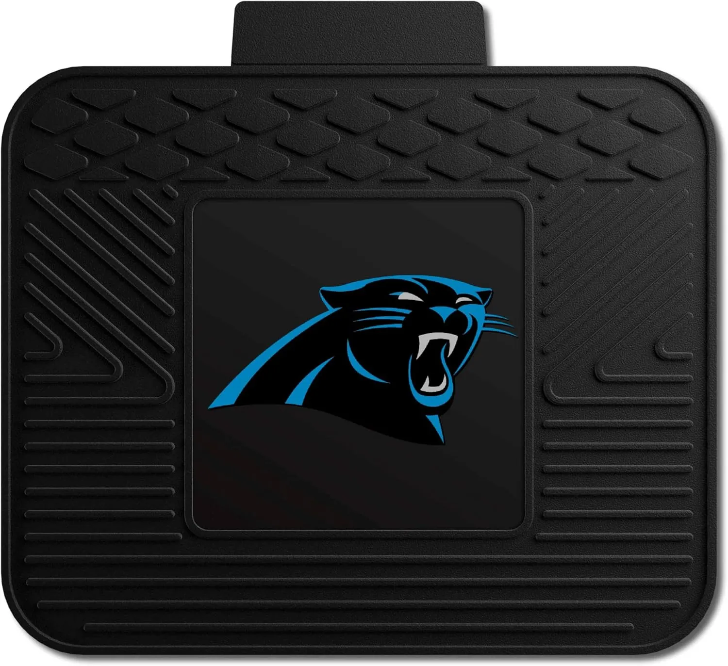FANMATS 9979 Carolina Panthers Back Row Utility Car Mat - 1 Piece - 14in. x 17in., All Weather Protection, Universal Fit, Molded Team Logo