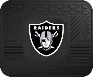 FANMATS 9985 Las Vegas Raiders Back Row Utility Car Mat - 1 Piece - 14in. x 17in., All Weather Protection, Universal Fit, Molded Team Logo