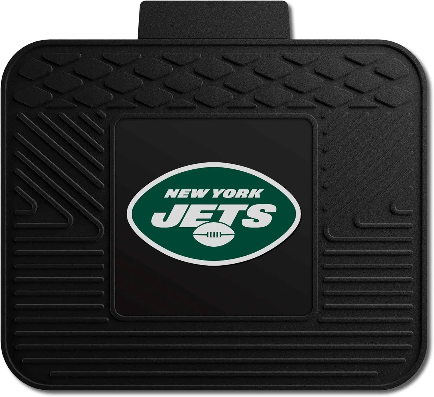 FANMATS 9986 New York Jets Back Row Utility Car Mat - 1 Piece - 14in. x 17in., All Weather Protection, Universal Fit, Molded Team Logo