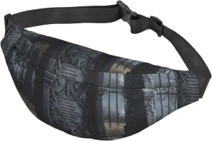 Fanny Pack for Men Women Waist Bag Adjustable Waist Pack Crossbody Belt Bag Graveyard Tombstone Bum Bag, Black, One Size