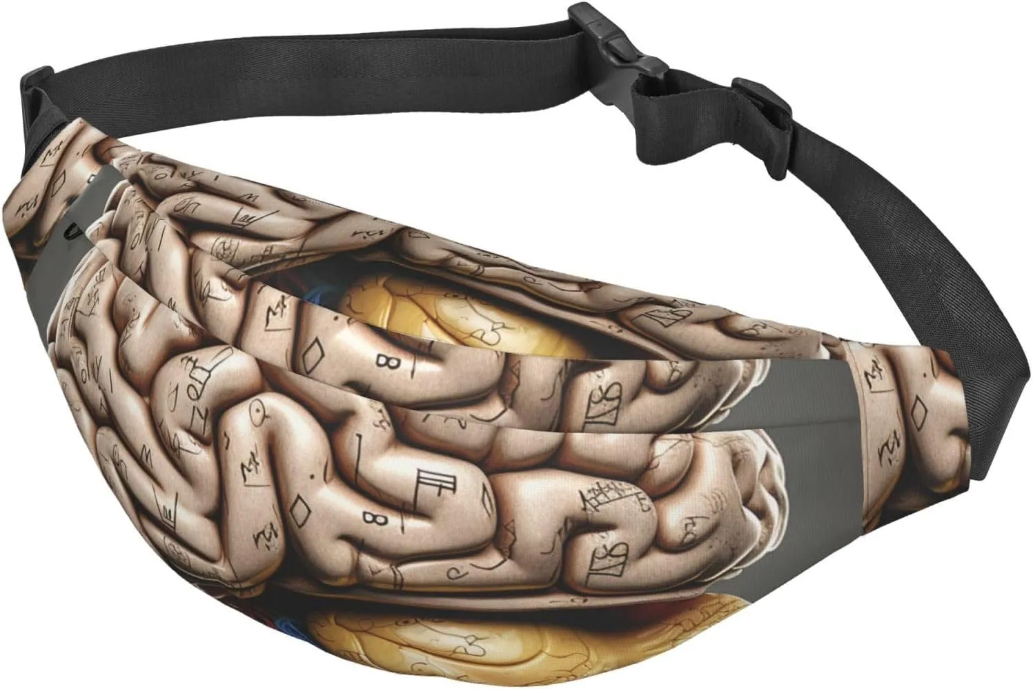 Fanny Pack for Men Women Waist Bag Adjustable Waist Pack Crossbody Belt Bag Human Brain Bum Bag