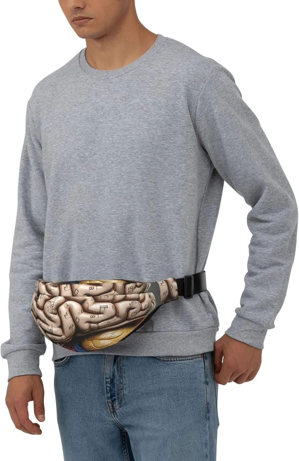 Fanny Pack for Men Women Waist Bag Adjustable Waist Pack Crossbody Belt Bag Human Brain Bum Bag