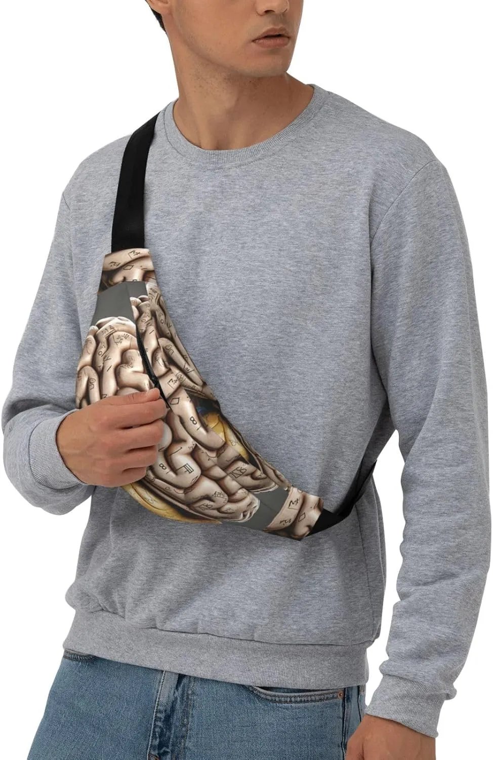 Fanny Pack for Men Women Waist Bag Adjustable Waist Pack Crossbody Belt Bag Human Brain Bum Bag
