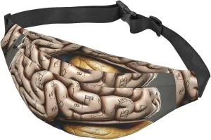 Fanny Pack for Men Women Waist Bag Adjustable Waist Pack Crossbody Belt Bag Human Brain Bum Bag