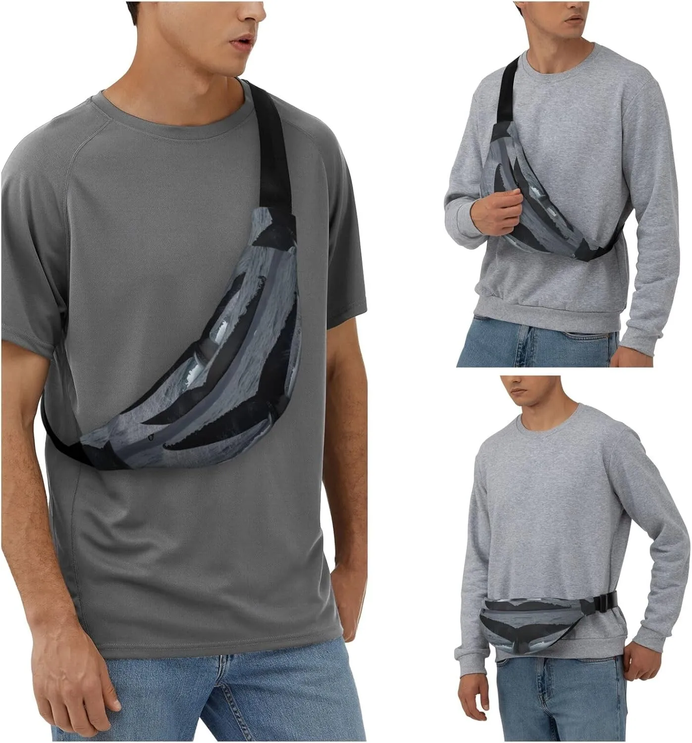 Fanny Pack for Men Women Waist Bag Adjustable Waist Pack Crossbody Belt Bag Humpback Whale Tail Bum Bag