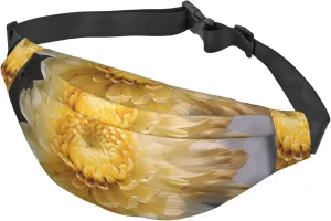Fanny Pack for Men Women Waist Bag Adjustable Waist Pack Crossbody Belt Bag Light Yellow Flower Bum Bag