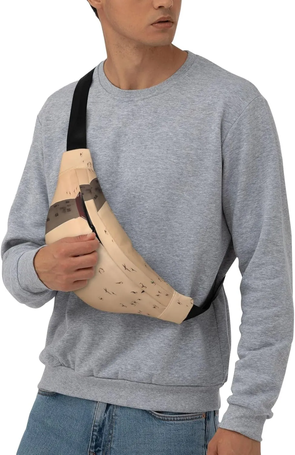Fanny Pack for Men Women Waist Bag Adjustable Waist Pack Crossbody Belt Bag Lighthouse and gull Bum Bag