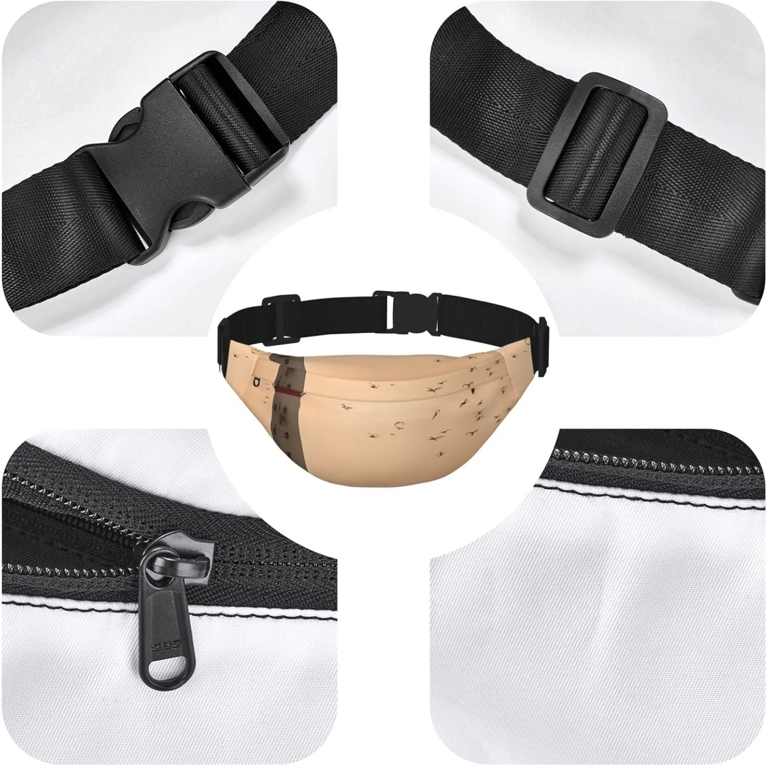 Fanny Pack for Men Women Waist Bag Adjustable Waist Pack Crossbody Belt Bag Lighthouse and gull Bum Bag