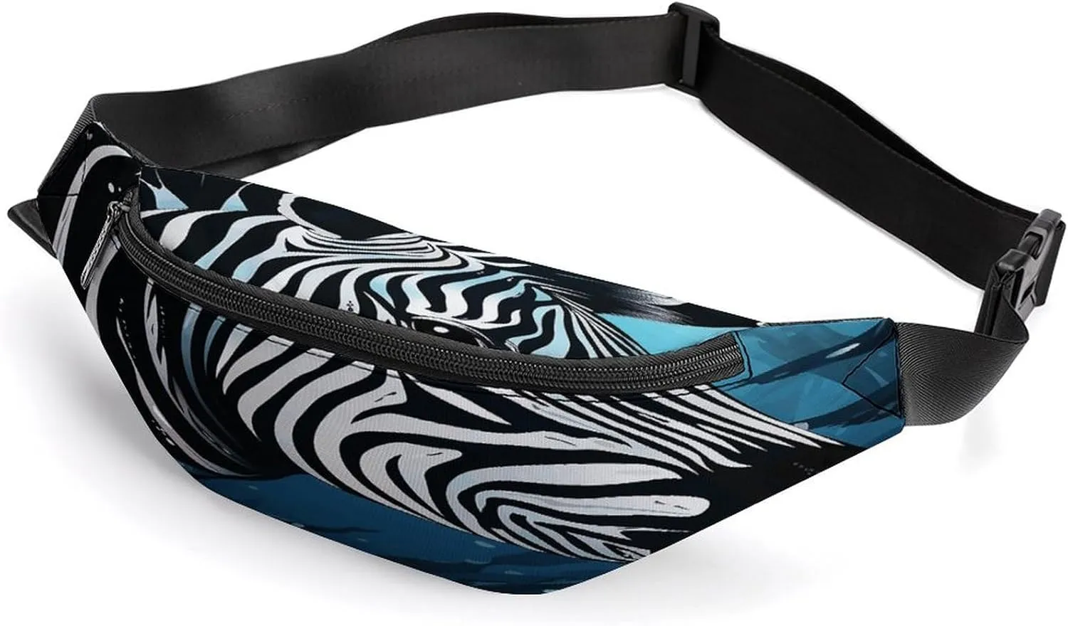 Fanny Pack Waist Packs for Men Women,Blue Sailfish Print Waist Bag,Hip Pack Belt Bag with Adjustable Strap for Travel Outdoor Sports