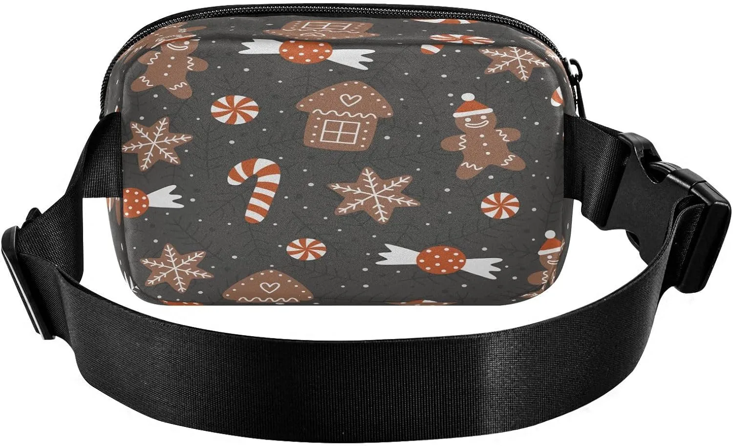 Fanny Packs for Women Men Christmas Gingerbread Cookies Belt Bag Waterproof Fashion Waist Pack with Adjustable Strap Cute Xmas Biscuits Waist Bag Hip Bumbags for Running Workout Travel Hiking Cycling