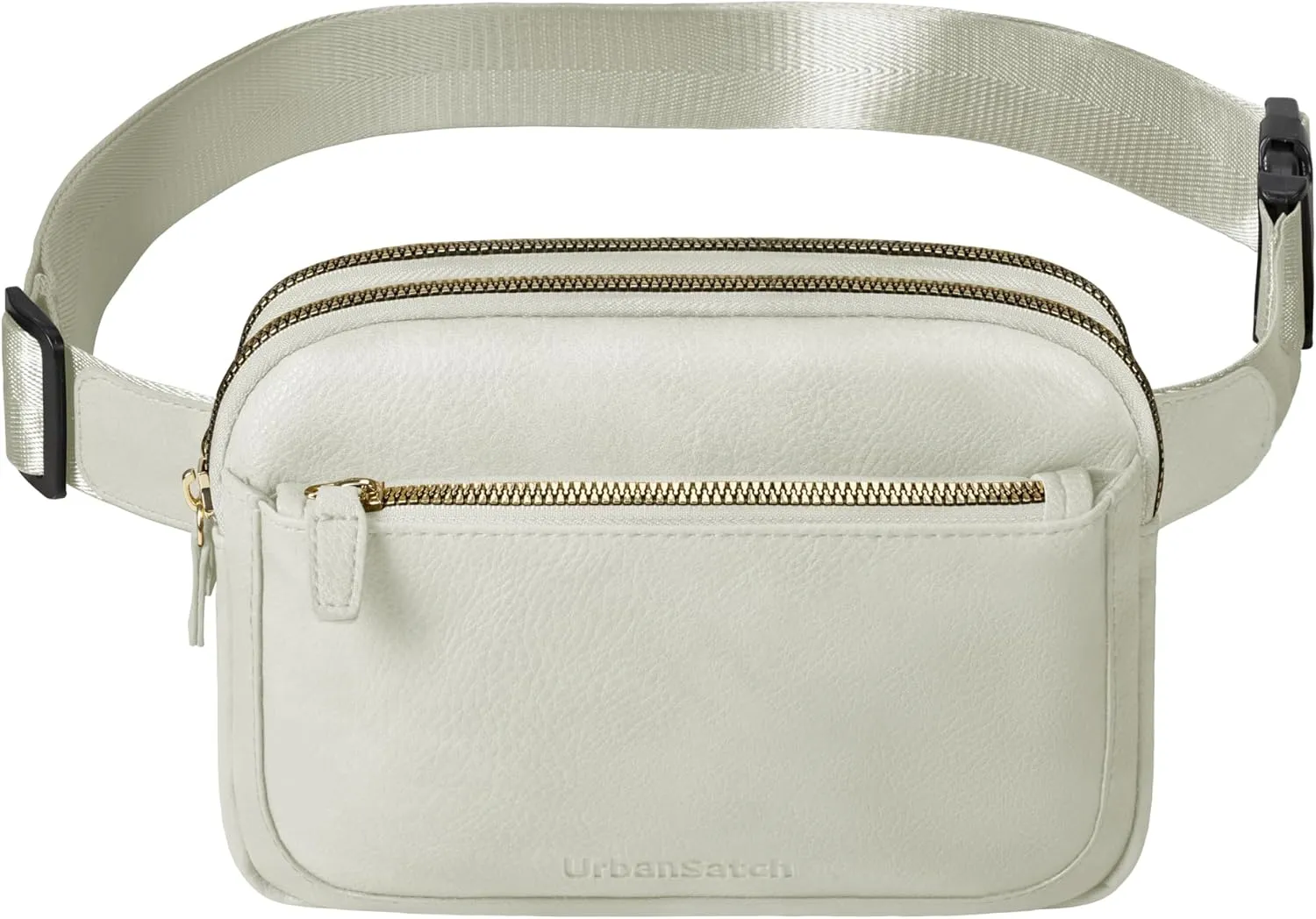 Fanny Packs for Women, PU Leather Belt Bag, Crossbody Bags for Women, Fashion Waist Packs with Adjustable Strap, Beige