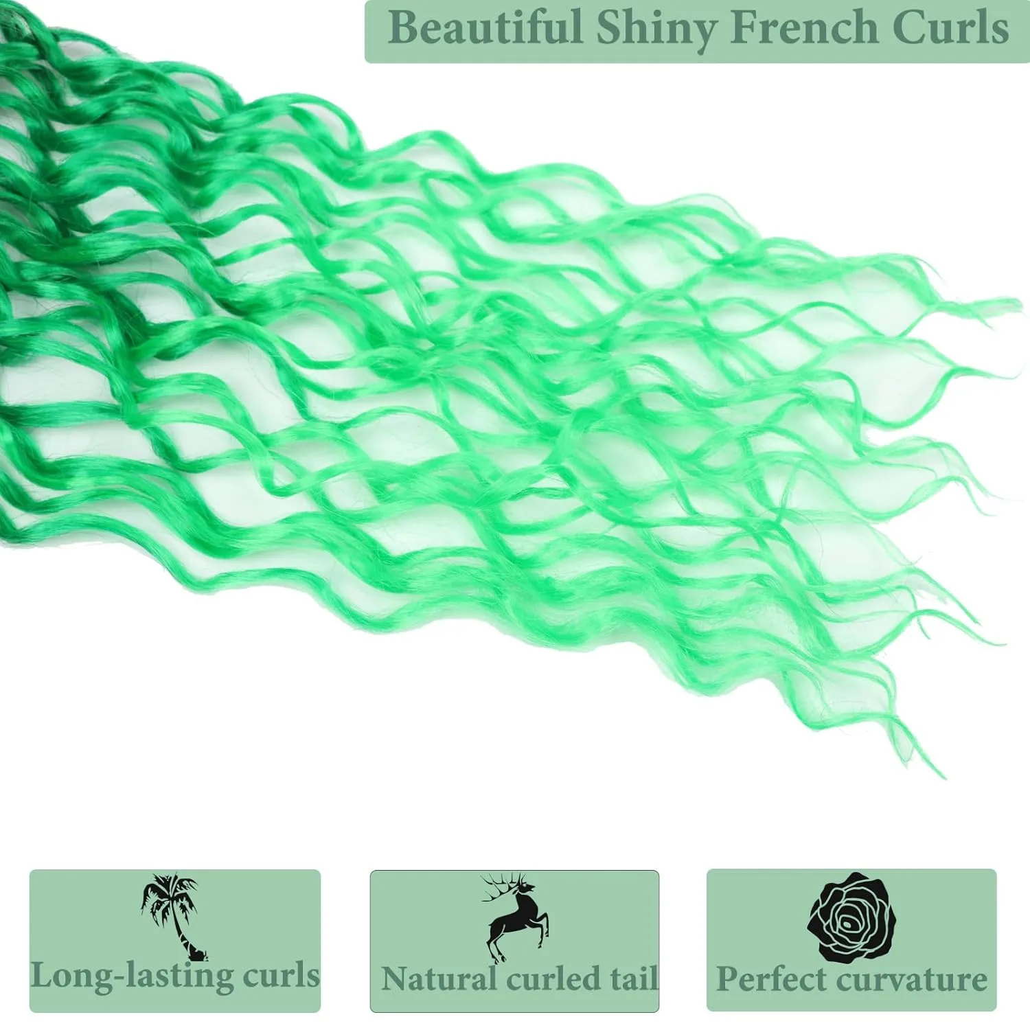 Faux Locs Crochet Hair 14 Inch 8 Packs Goddess Locs Crochet Hair with Curly Ends Soft Locs Crochet Braids Pre Looped Deep Wave Crochet Braids for Black Women(Black mixed Green)