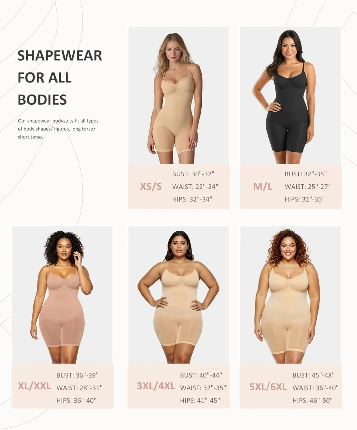 FeelinGirl Shapewear Bodysuit Tummy Control Seamless Sculpting Hip Enhancer Body Shaper for Women