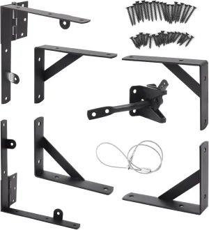 Fence Gate Kit, Anti Sag Gate Kit for Wooden Fence; Heavy Duty Gate Kit with Gate Latch; Gate Hardware for Wooden Gate Fence, Driveway Gates, Shed Doors, Corral Gates, Wood Windows