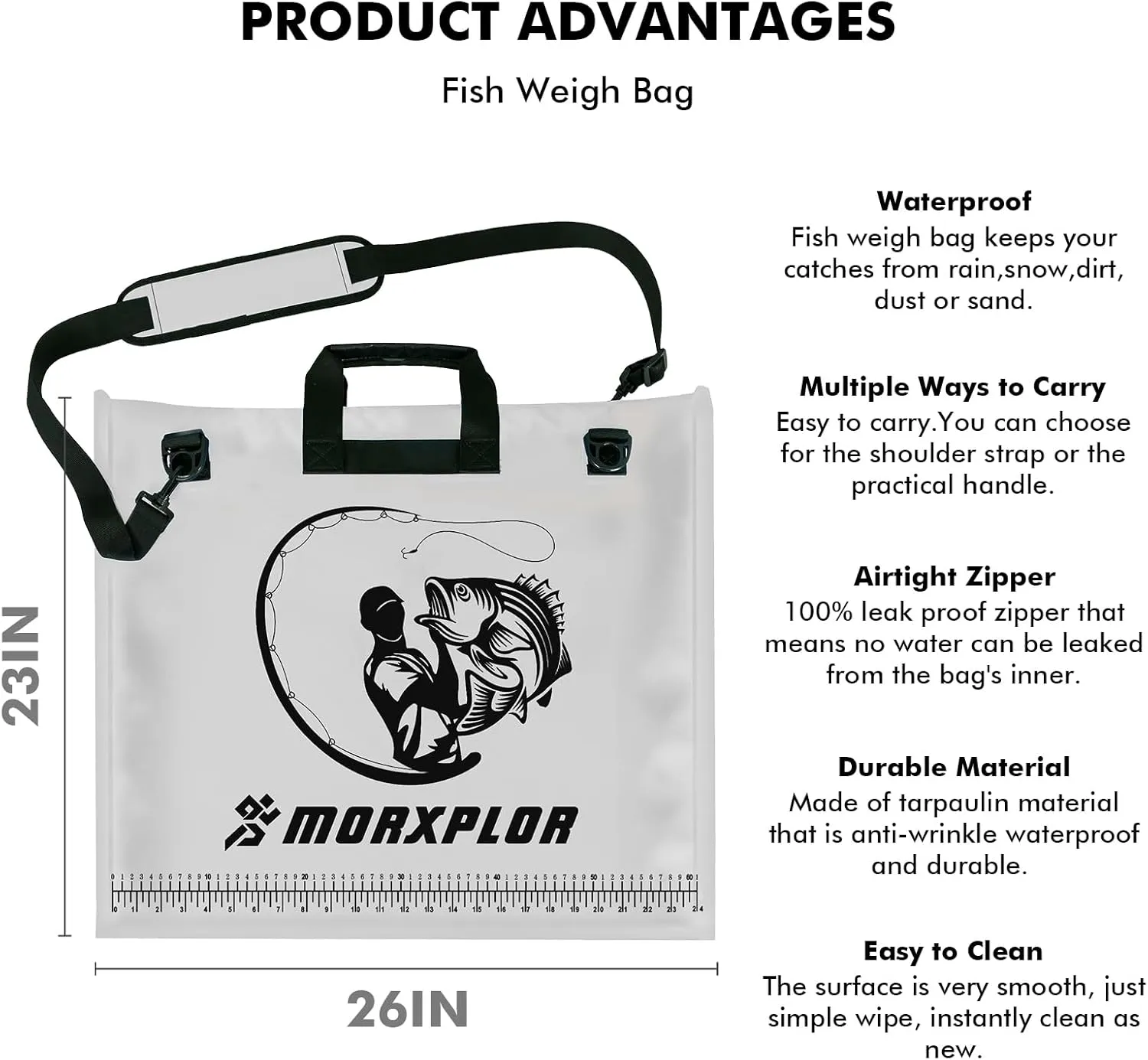 Fish Bag Heavy Duty Tournament Fishing Weigh in Bag 26x23 19x34 inches